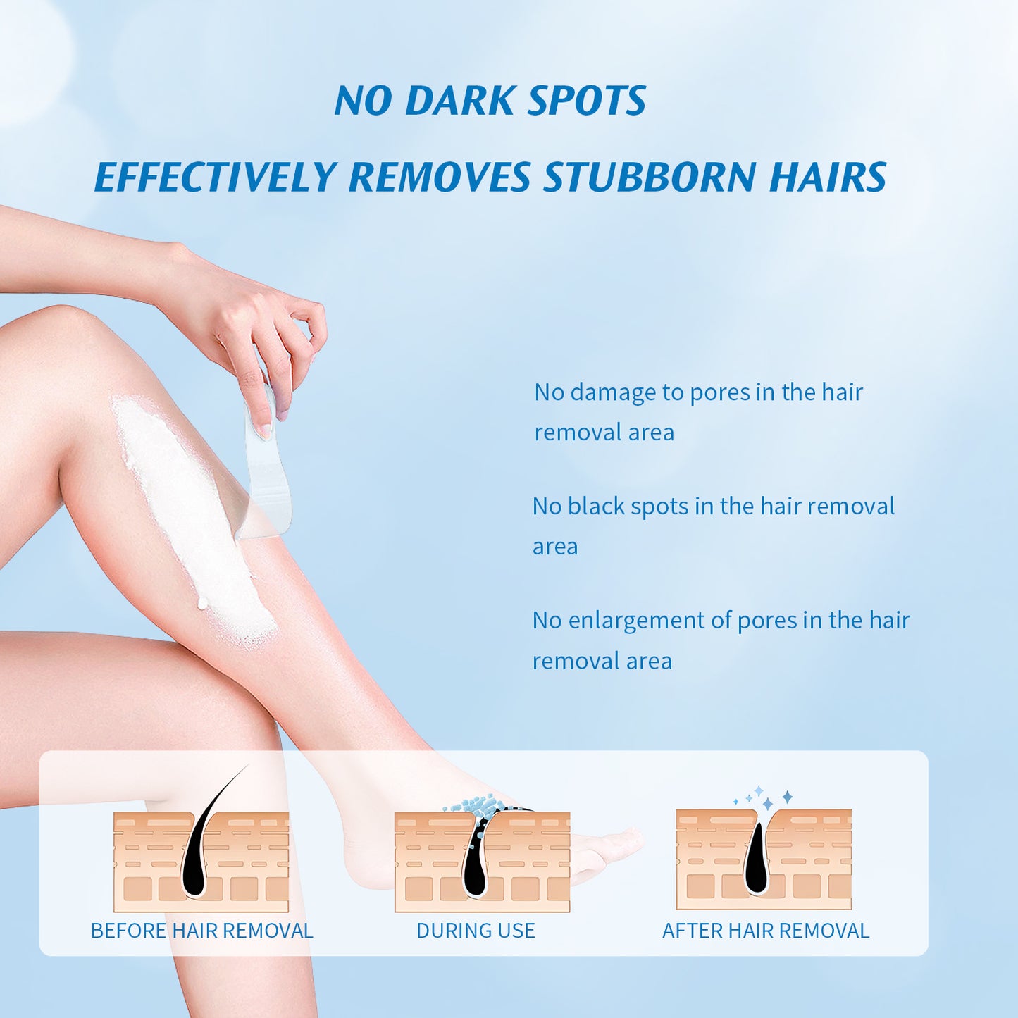 RAZUYEN Painless Body Hair Removal Cream, Depilatory Cream for Unwanted Hair in Underarms, Legs and Arms, Sensitive Skin Hair Removal Cream For Women, Natural Hair Removal Cream, 4.23 Ounce